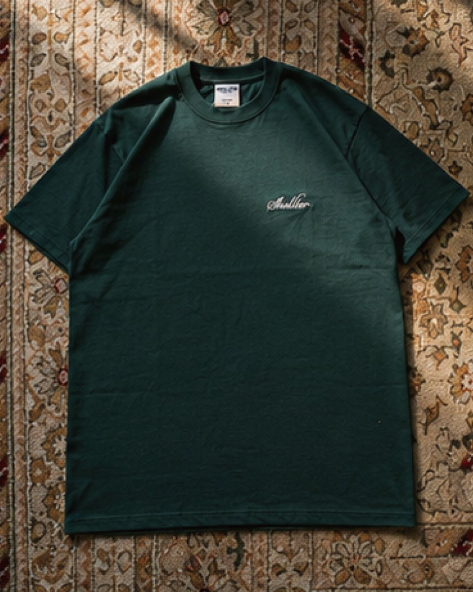 画像1: Shellter Script S/S Embroidery Small Logo Tee Green 半袖 Tシャツ (1)