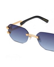 画像7: 9Five ROYALS LITE Black & 24K Gold Midnight Blue Gradation Sunglasses 24Kゴールド UV 偏光 グラデーション サングラス (7)