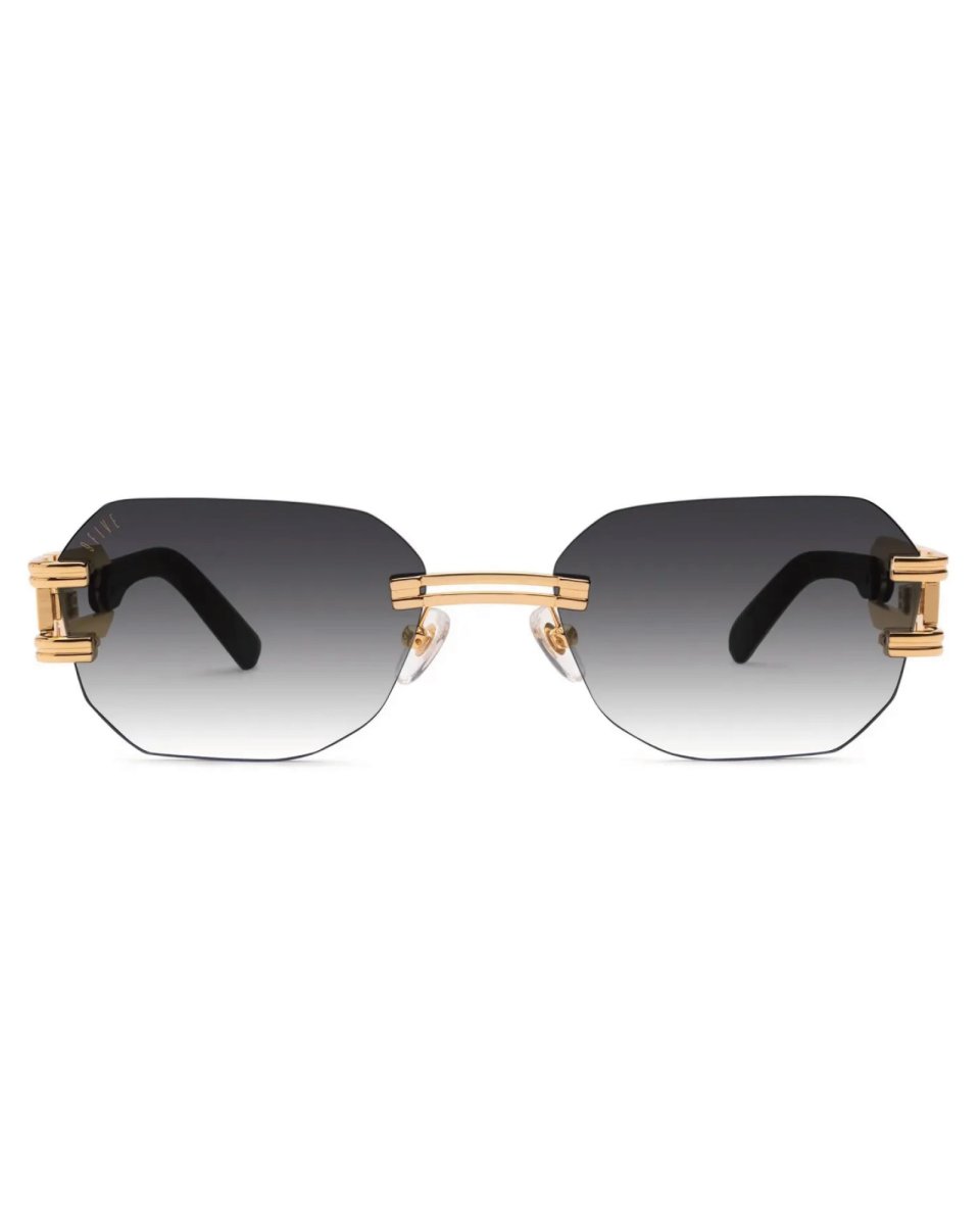 画像2: 9Five ROYALS LITE Black & 24K Gold Sunglasses 24Kゴールド UV 偏光 グラデーション サングラス (2)