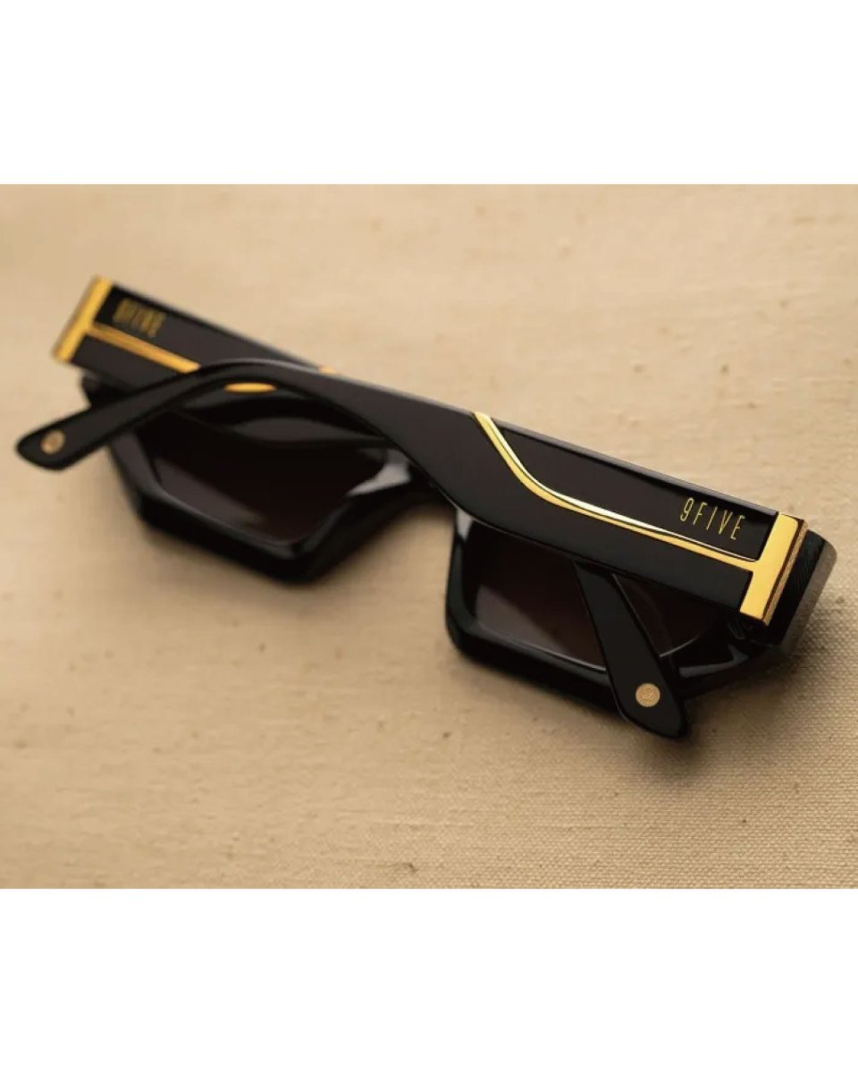 画像9: 9Five VINCENT Black & 24K Gold Sunglasses 24Kゴールド UV 偏光 サングラス (9)
