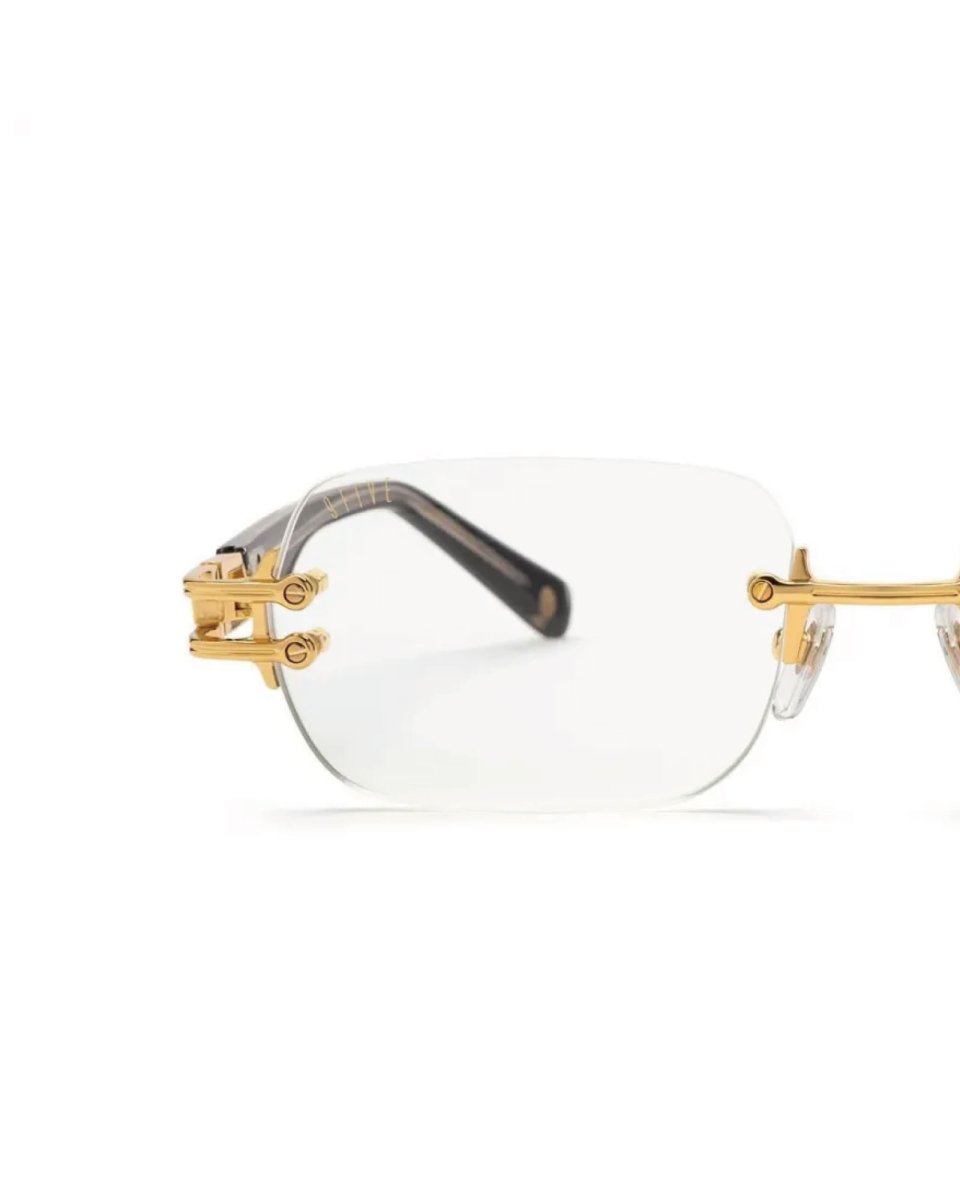 画像5: 9Five PURITY Black & 24k Gold clearlens プリティ 24Kゴールド UV 偏光 クリアレンズ メガネ (5)