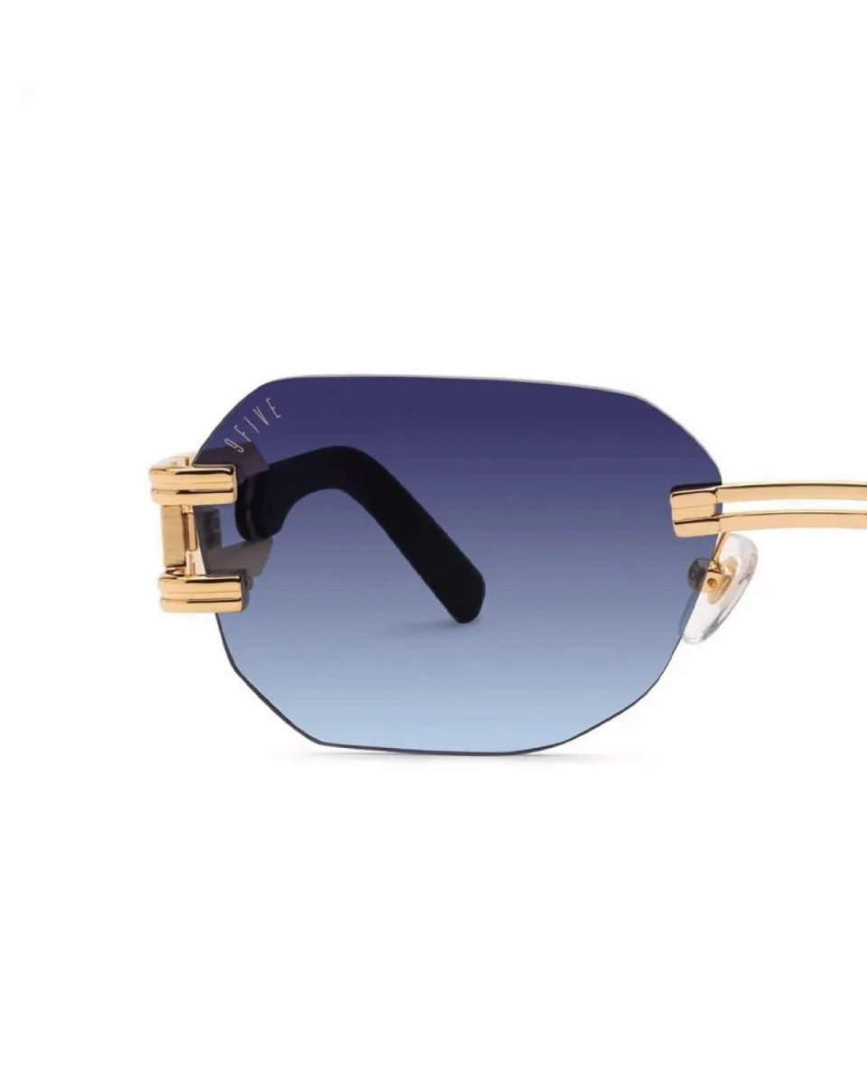 画像4: 9Five ROYALS LITE Black & 24K Gold Midnight Blue Gradation Sunglasses 24Kゴールド UV 偏光 グラデーション サングラス (4)