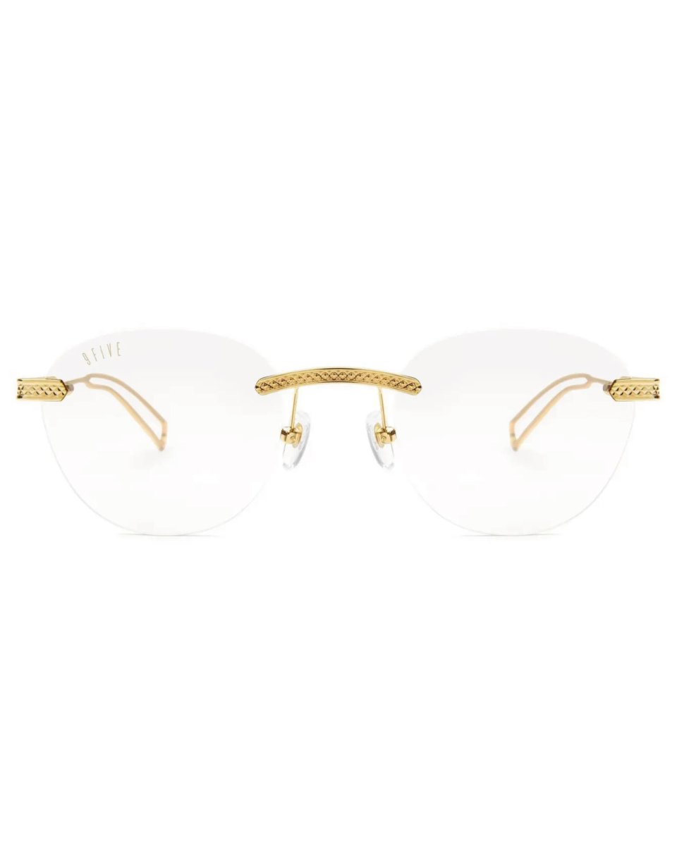 画像2: 9Five DIME LITE 24k Gold Clear Lens Glasses ダイムライト ゴールド クリアサングラス リムレス UV 偏光 メガネ (2)
