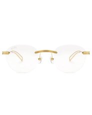 画像2: 9Five DIME LITE 24k Gold Clear Lens Glasses ダイムライト ゴールド クリアサングラス リムレス UV 偏光 メガネ (2)