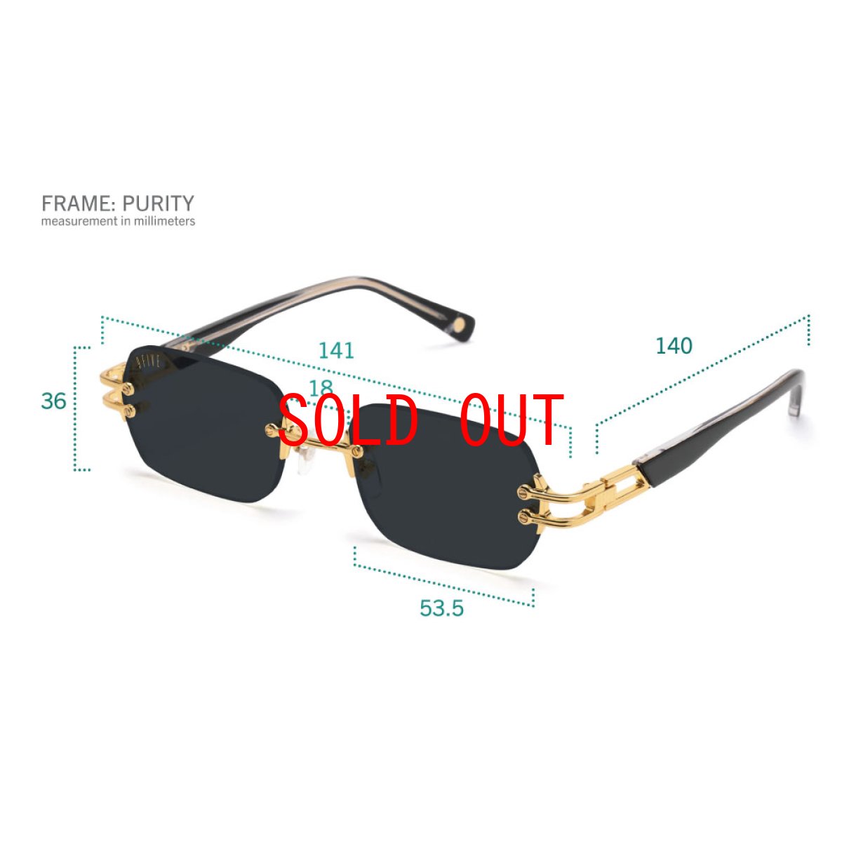 画像9: 9Five PURITY Black & 24k Gold clearlens プリティ 24Kゴールド UV 偏光 クリアレンズ メガネ (9)