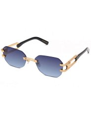 画像1: 9Five ROYALS LITE Black & 24K Gold Midnight Blue Gradation Sunglasses 24Kゴールド UV 偏光 グラデーション サングラス (1)