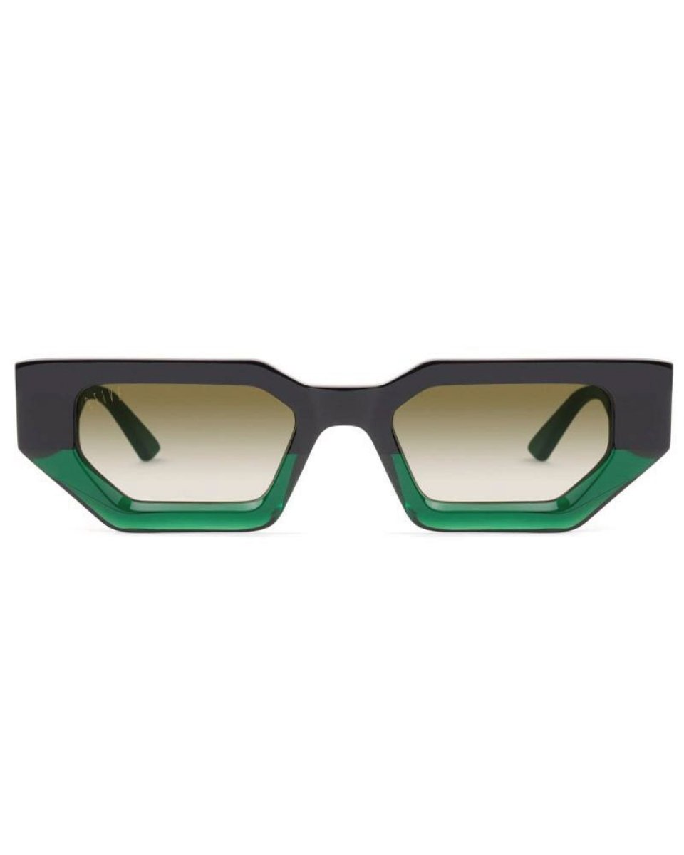画像2: 9Five VINCENT Tundra Green & 24K Gold Sepia Gradation Sunglasses 24Kゴールド UV 偏光 サングラス (2)