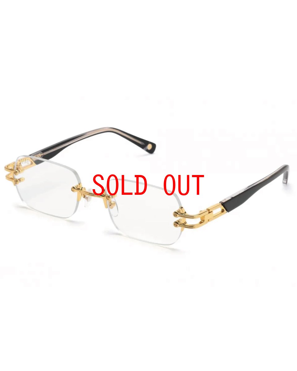 画像1: 9Five PURITY Black & 24k Gold clearlens プリティ 24Kゴールド UV 偏光 クリアレンズ メガネ (1)