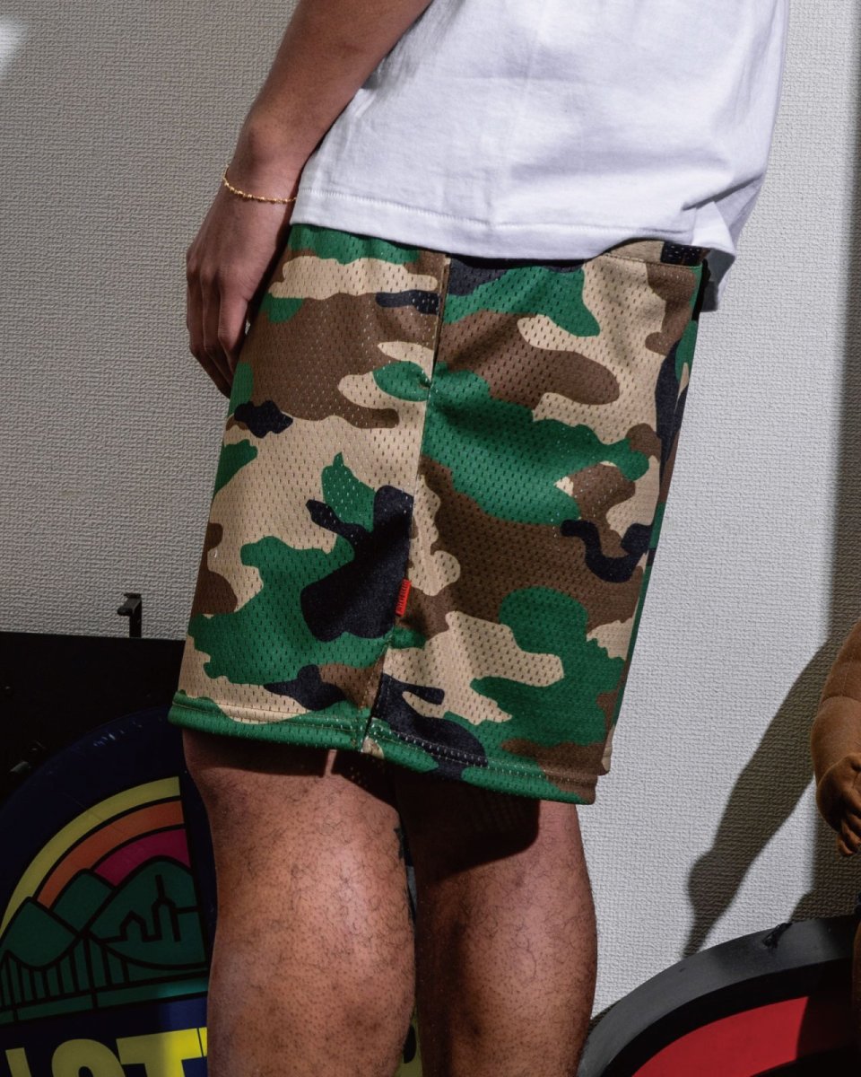 画像4: Interbreed Airy Training Mesh Shorts トレーニング メッシュ ショーツ カモ 迷彩 ハーフパンツ (4)