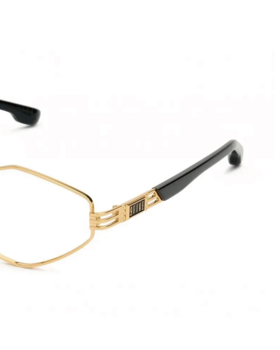 画像3: 9Five IRIS RHOMBUS Black & 24k Gold Clear Lens glasses ゴールド UV 偏光 クリアレンズ メガネ (3)