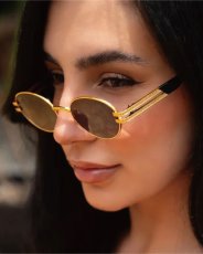 画像8: 9Five LOTUS Black & 24k Gold Sunglasses ダイムライト ゴールド UV 偏光 サングラス メガネ (8)