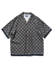 画像2: LFYT Arabesque Pattern Open Collar Shirt Navy 半袖 開襟シャツ (2)