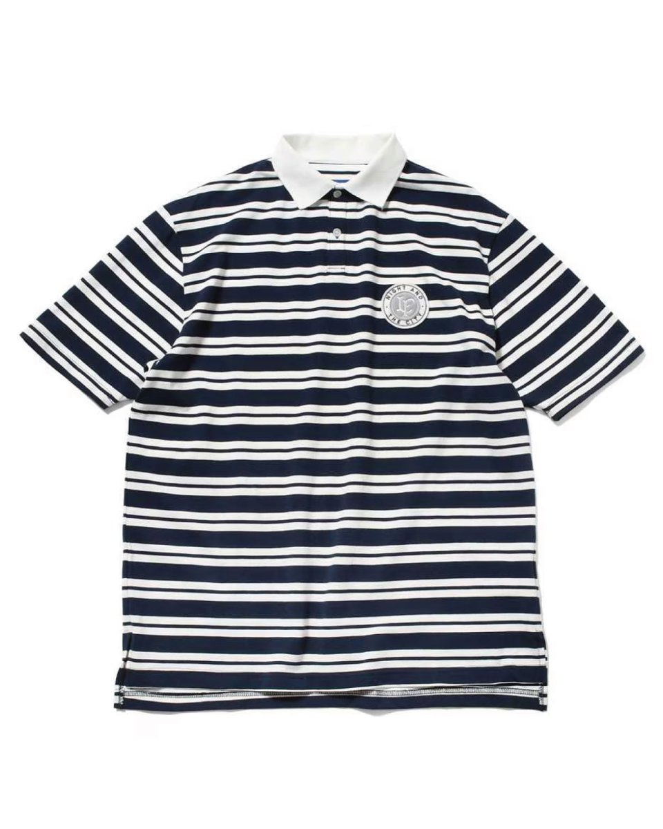 画像2: LFYT Athleisure Striped Polo Shirt Navy 半袖 ポロシャツ (2)