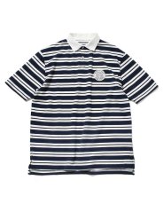 画像2: LFYT Athleisure Striped Polo Shirt Navy 半袖 ポロシャツ (2)