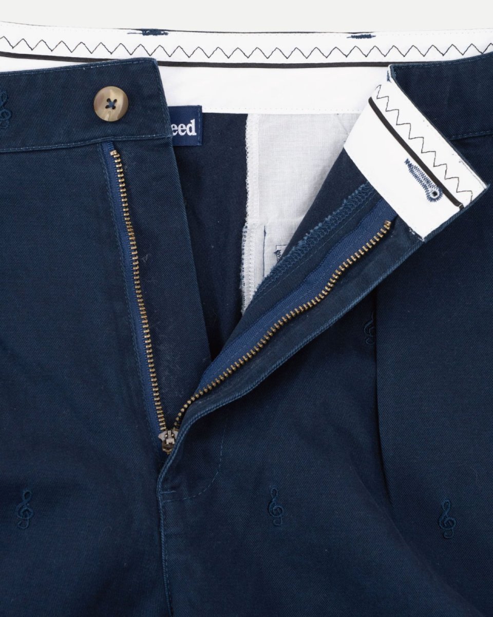 画像14: INTERBREED Embroidered Tuck Shorts タック ショーツ ネイビー 刺繍 ハーフパンツ (14)
