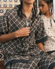 画像7: LFYT Arabesque Pattern Open Collar Shirt Navy 半袖 開襟シャツ (7)