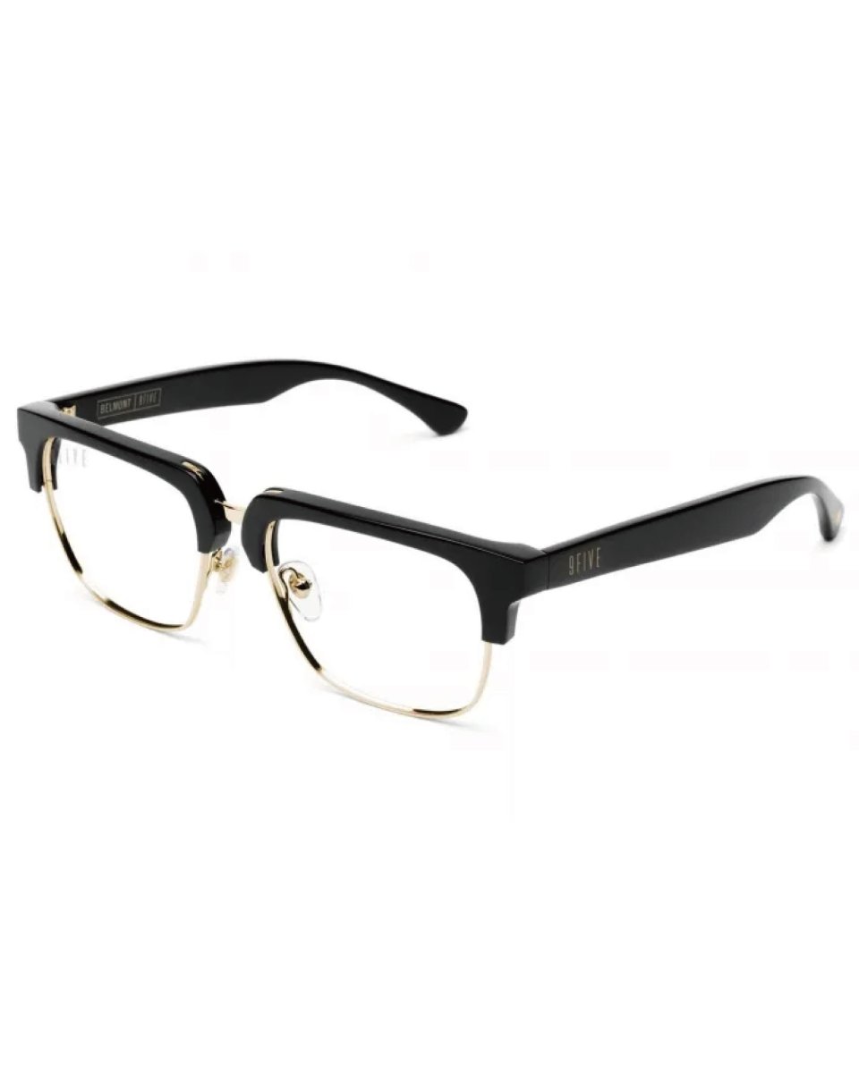 画像1: 9Five Belmont Black & 24K Gold Clear Lens Glasses ベルモント ゴールド UV 偏光 クリアレンズ メガネ (1)