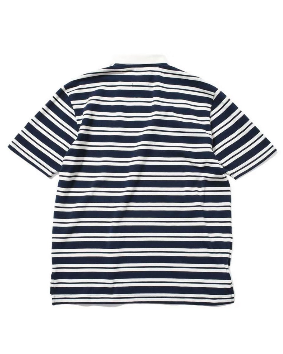 画像3: LFYT Athleisure Striped Polo Shirt Navy 半袖 ポロシャツ (3)