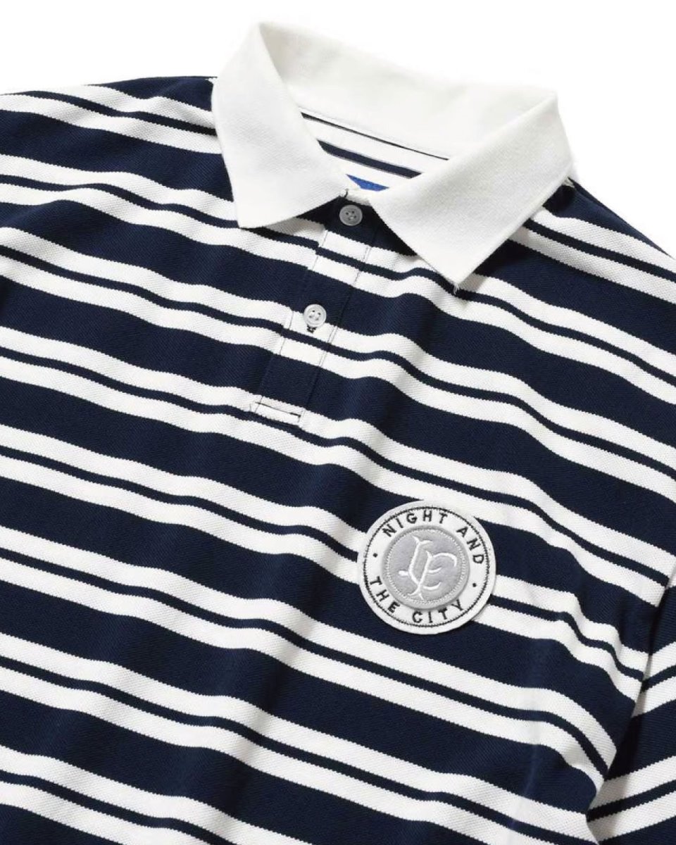画像7: LFYT Athleisure Striped Polo Shirt Navy 半袖 ポロシャツ (7)