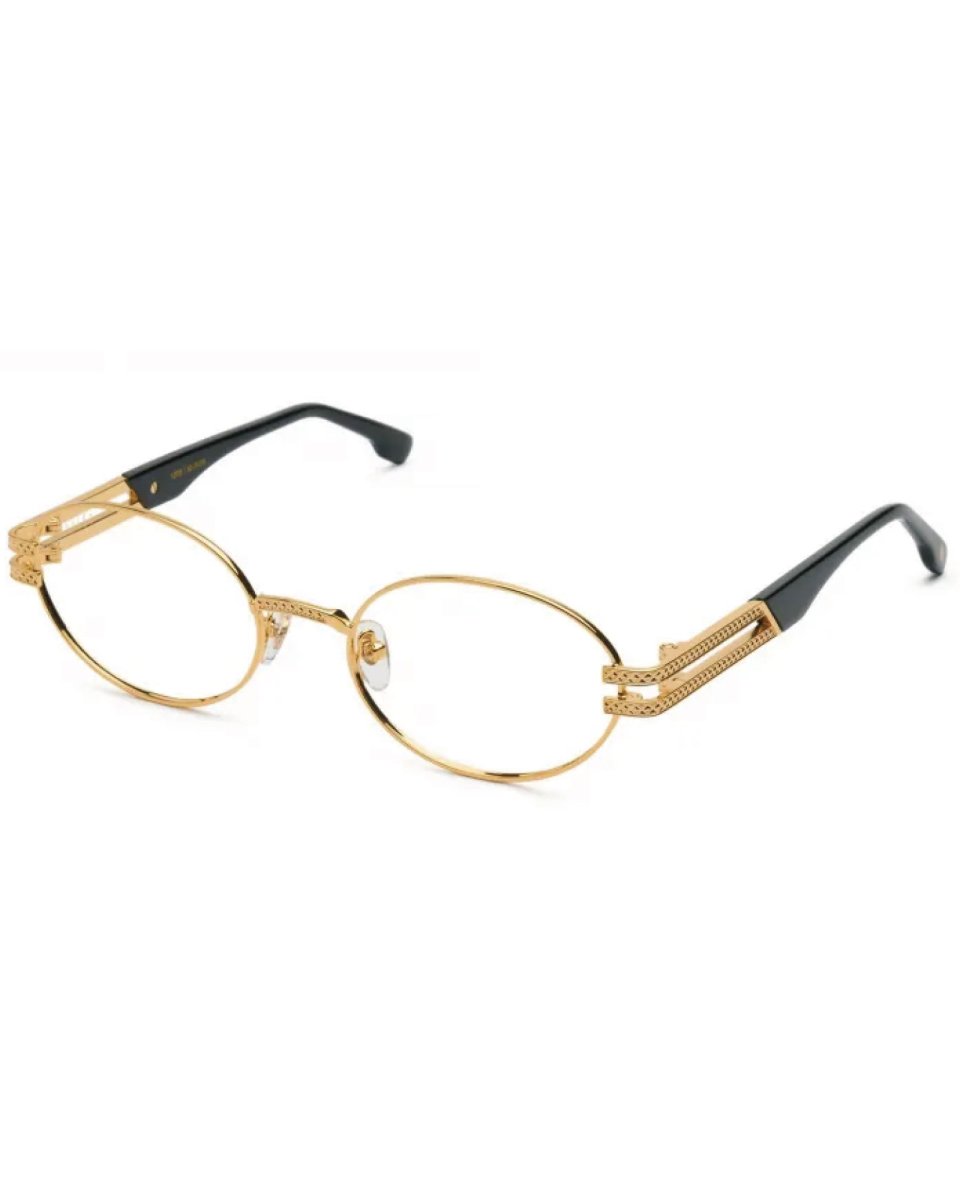 画像1: 9Five LOTUS Black & 24k Gold Clear Lens Glasses ゴールド UV 偏光 クリアレンズ メガネ (1)