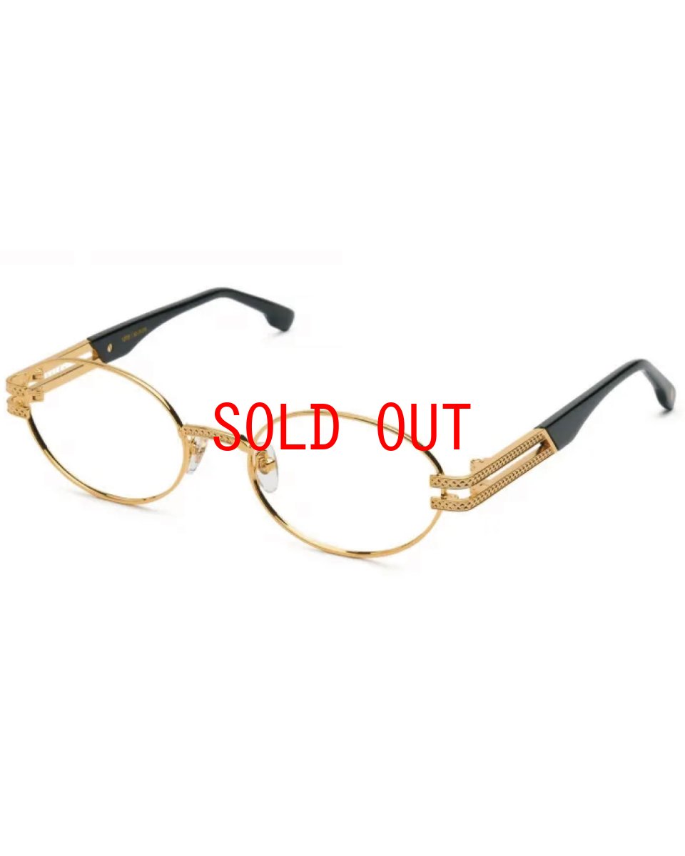 画像1: 9Five LOTUS Black & 24k Gold Clear Lens Glasses ゴールド UV 偏光 クリアレンズ メガネ (1)