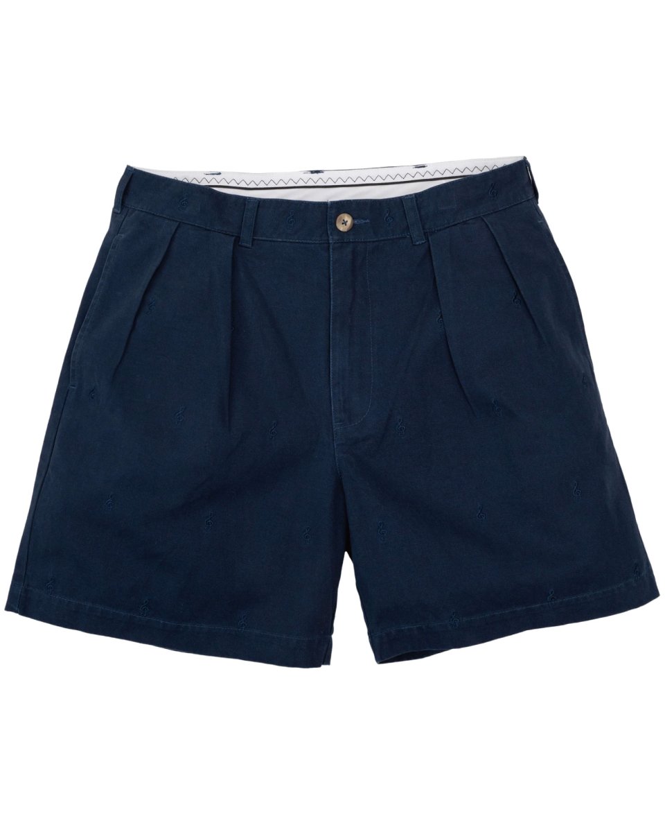 画像3: INTERBREED Embroidered Tuck Shorts タック ショーツ ネイビー 刺繍 ハーフパンツ (3)