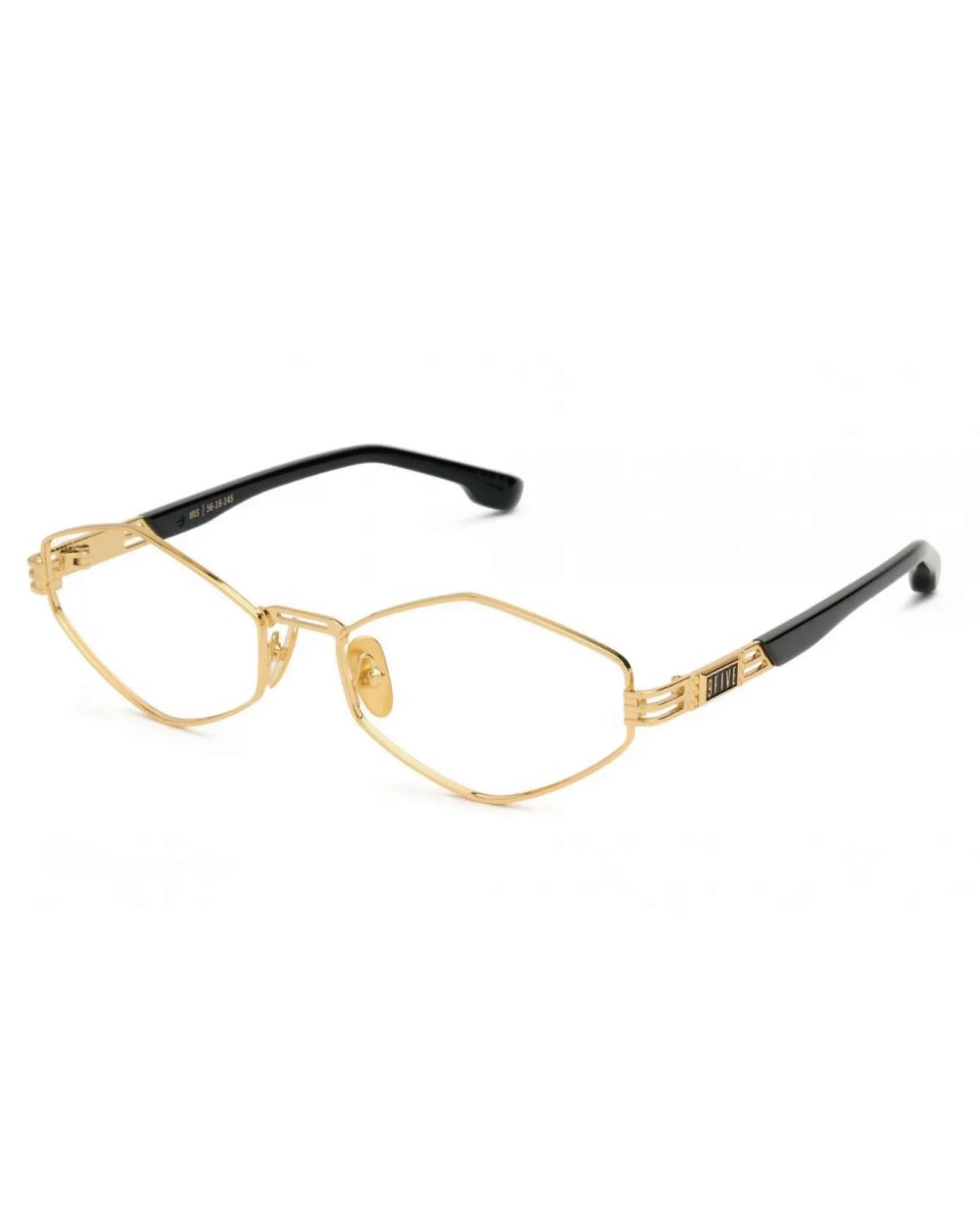 画像1: 9Five IRIS RHOMBUS Black & 24k Gold Clear Lens glasses ゴールド UV 偏光 クリアレンズ メガネ (1)
