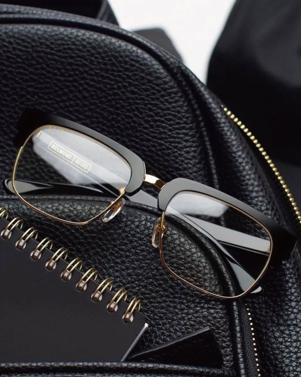 画像6: 9Five Belmont Black & 24K Gold Clear Lens Glasses ベルモント ゴールド UV 偏光 クリアレンズ メガネ (6)