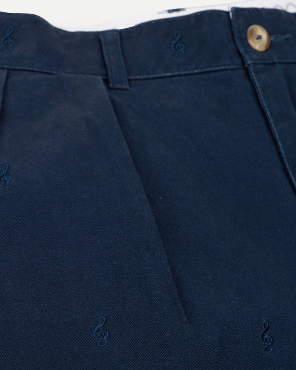 画像16: INTERBREED Embroidered Tuck Shorts タック ショーツ ネイビー 刺繍 ハーフパンツ (16)