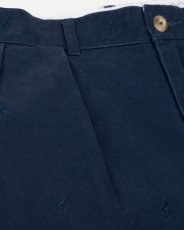 画像16: INTERBREED Embroidered Tuck Shorts タック ショーツ ネイビー 刺繍 ハーフパンツ (16)