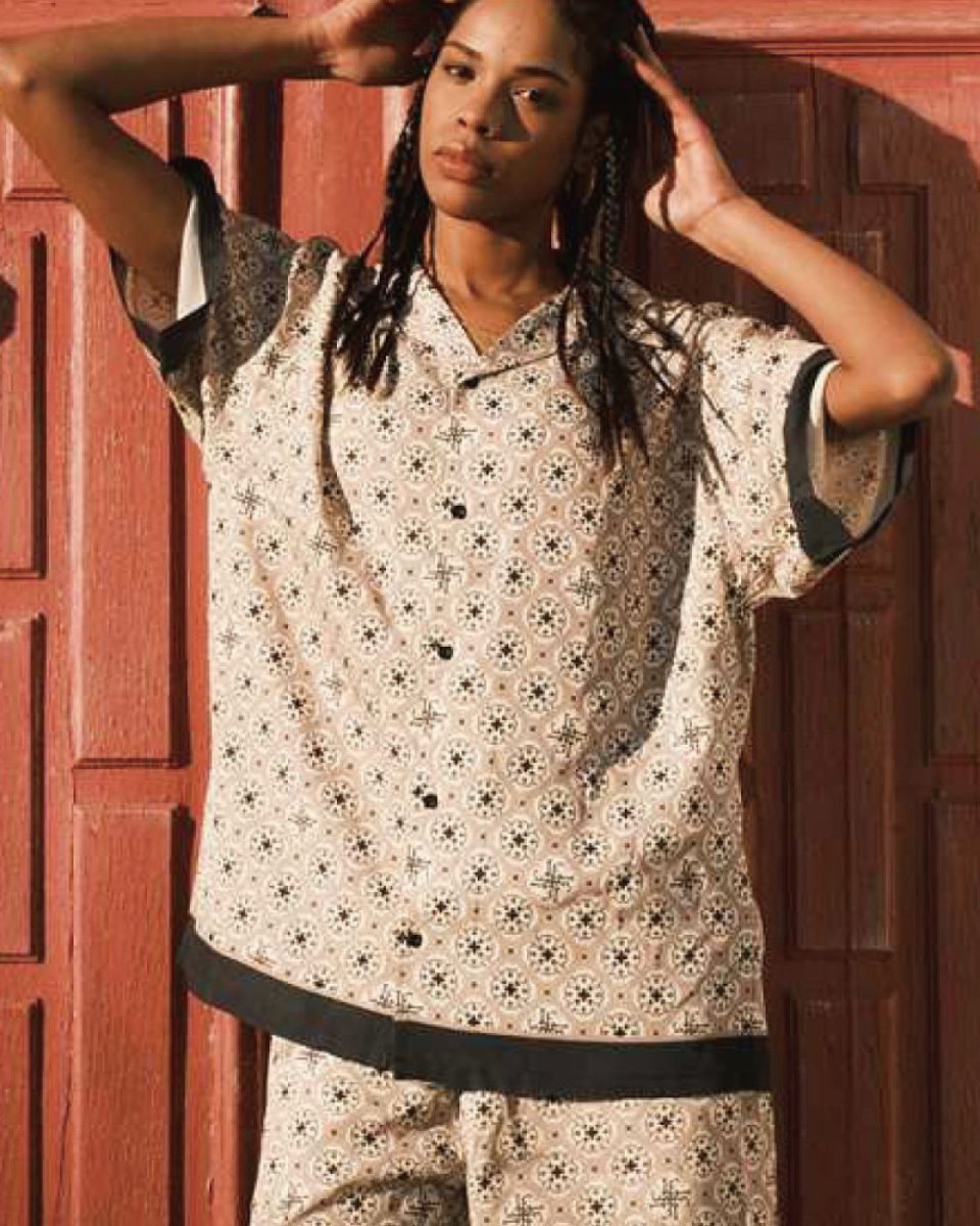 画像1: LFYT Arabesque Pattern Open Collar Shirt 半袖 開襟シャツ (1)