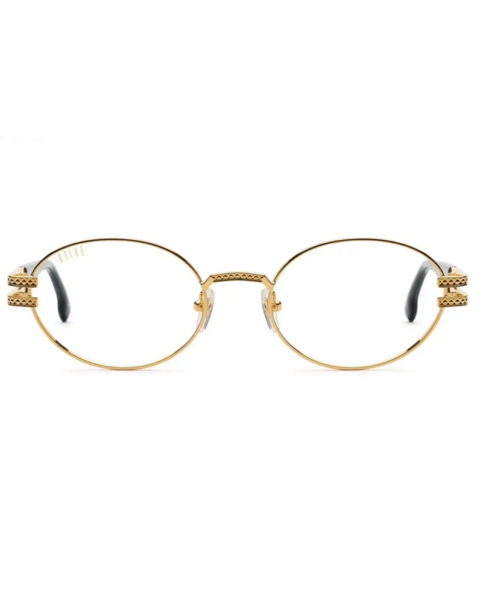 画像2: 9Five LOTUS Black & 24k Gold Clear Lens Glasses ゴールド UV 偏光 クリアレンズ メガネ (2)