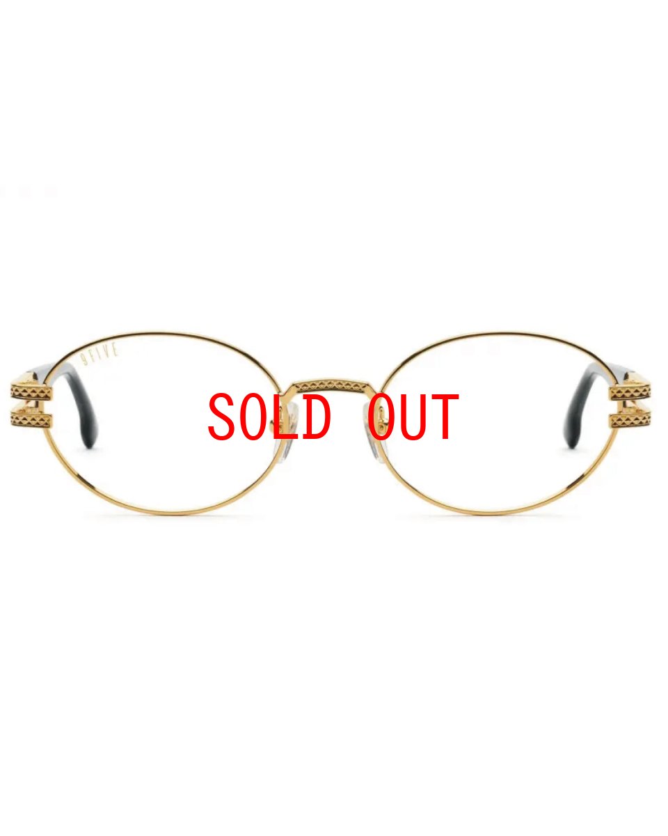 画像2: 9Five LOTUS Black & 24k Gold Clear Lens Glasses ゴールド UV 偏光 クリアレンズ メガネ (2)