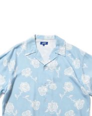画像5: LFYT Rose Pattern Open Collar Shirt Light Blue ローズ オープンカラー シャツ 半袖シャツ  (5)