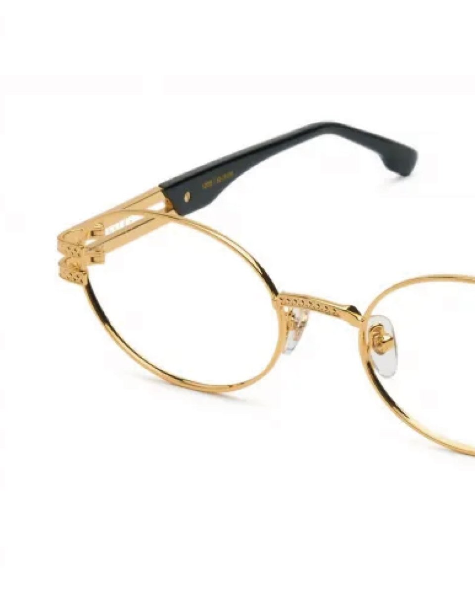 画像4: 9Five LOTUS Black & 24k Gold Clear Lens Glasses ゴールド UV 偏光 クリアレンズ メガネ (4)