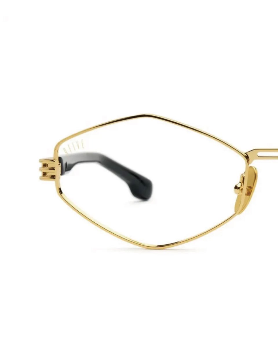 画像5: 9Five IRIS RHOMBUS Black & 24k Gold Clear Lens glasses ゴールド UV 偏光 クリアレンズ メガネ (5)