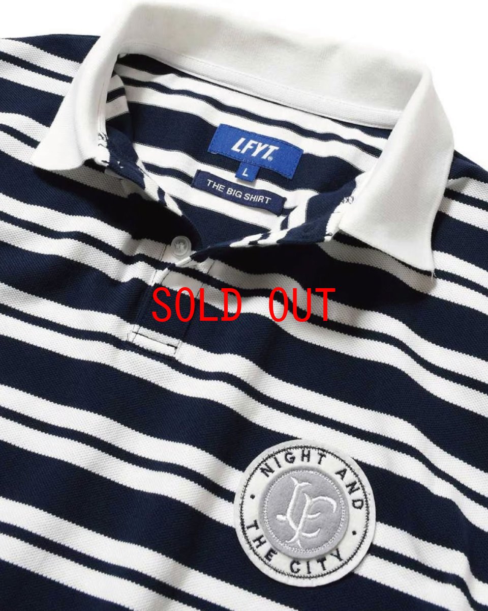 画像4: LFYT Athleisure Striped Polo Shirt Navy 半袖 ポロシャツ (4)