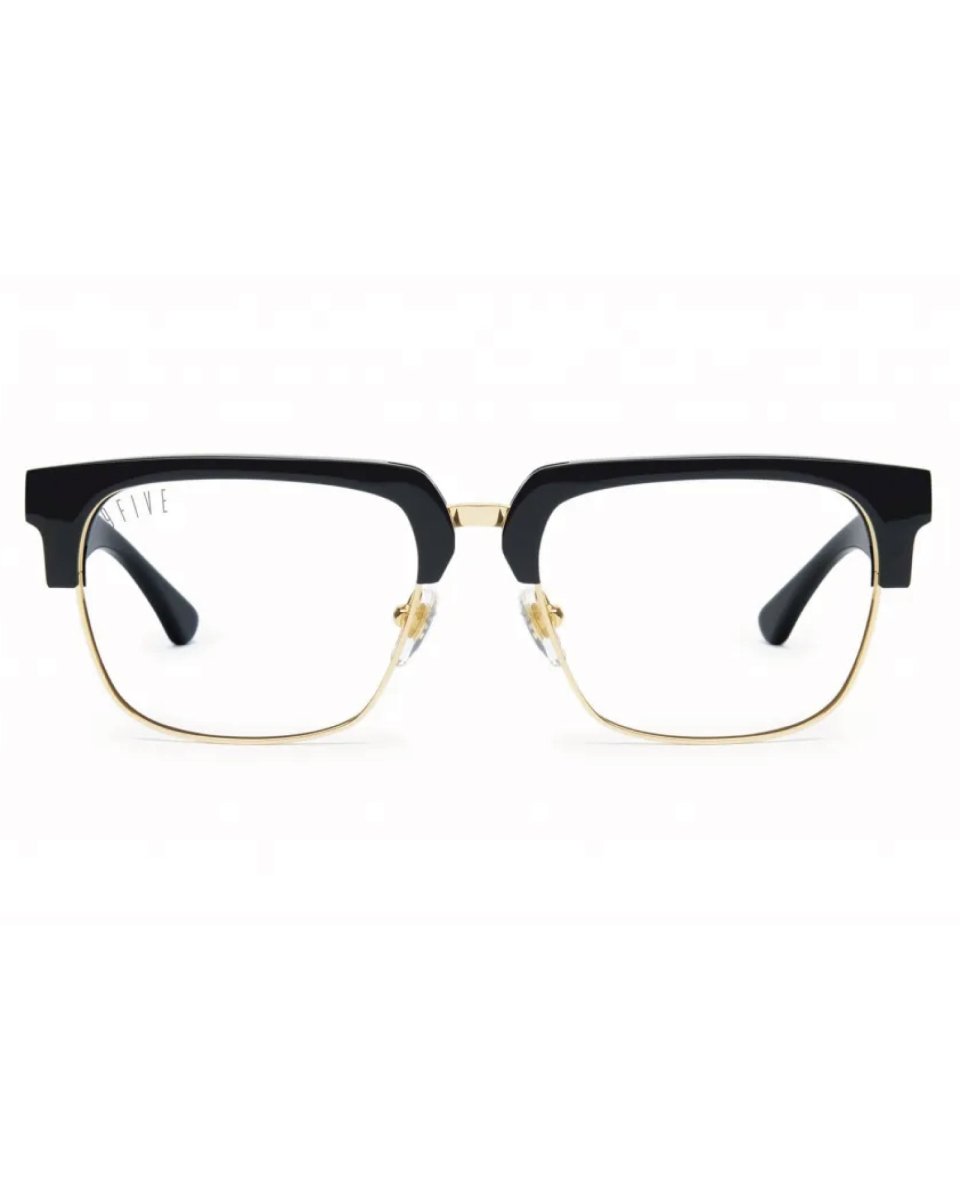 画像2: 9Five Belmont Black & 24K Gold Clear Lens Glasses ベルモント ゴールド UV 偏光 クリアレンズ メガネ (2)