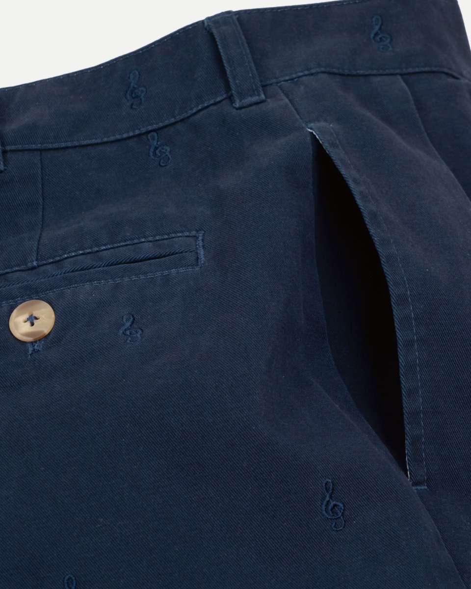 画像13: INTERBREED Embroidered Tuck Shorts タック ショーツ ネイビー 刺繍 ハーフパンツ (13)