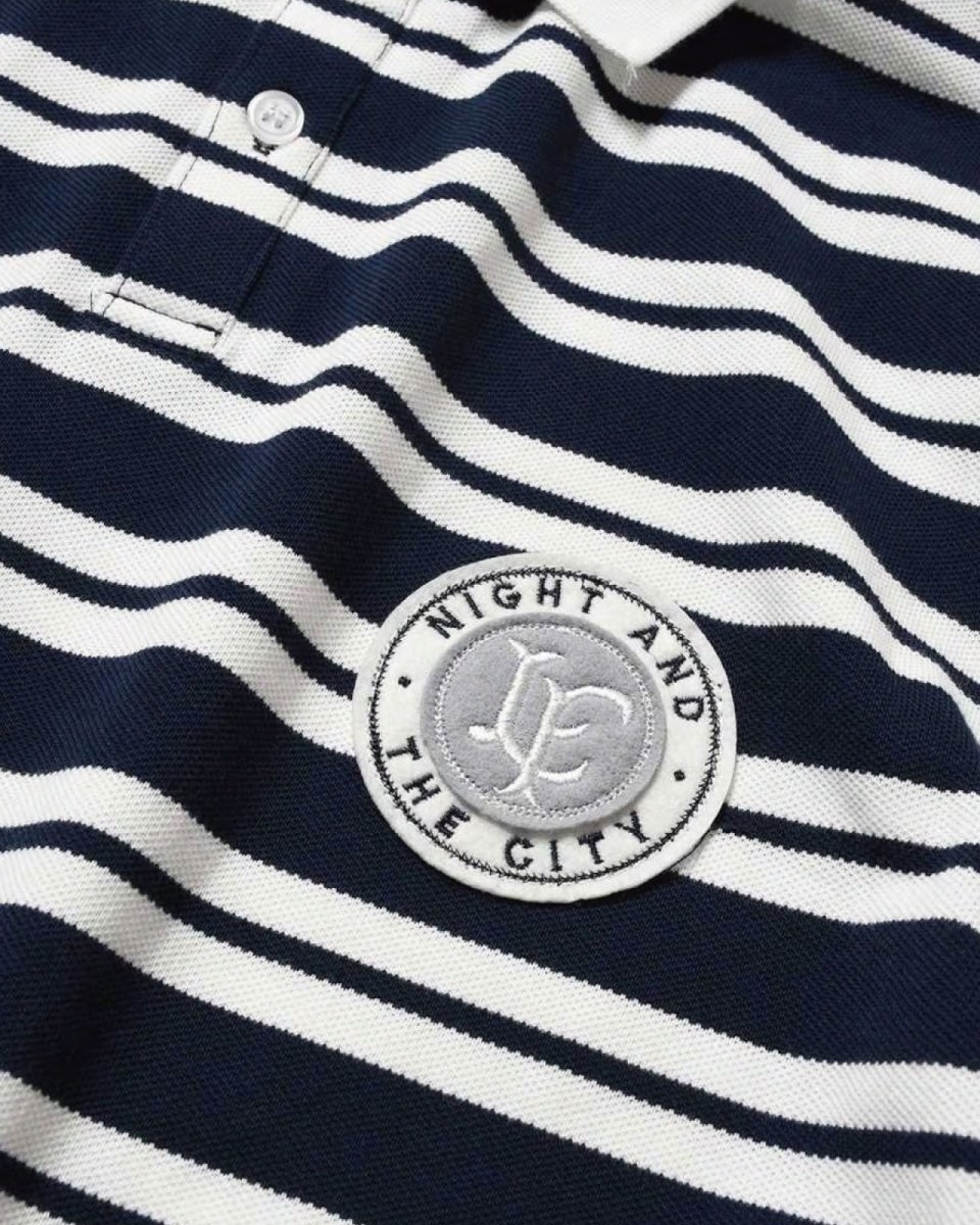 画像5: LFYT Athleisure Striped Polo Shirt Navy 半袖 ポロシャツ (5)