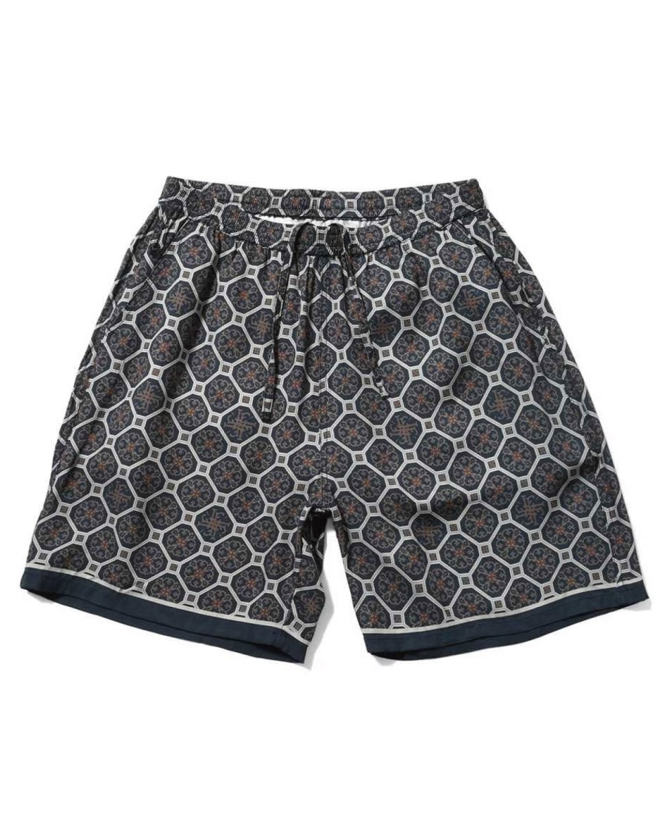 画像2: LFYT Arabesque Pattern Easy Shorts Navy イージーショーツ ハーフパンツ (2)
