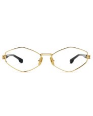 画像2: 9Five IRIS RHOMBUS Black & 24k Gold Clear Lens glasses ゴールド UV 偏光 クリアレンズ メガネ (2)