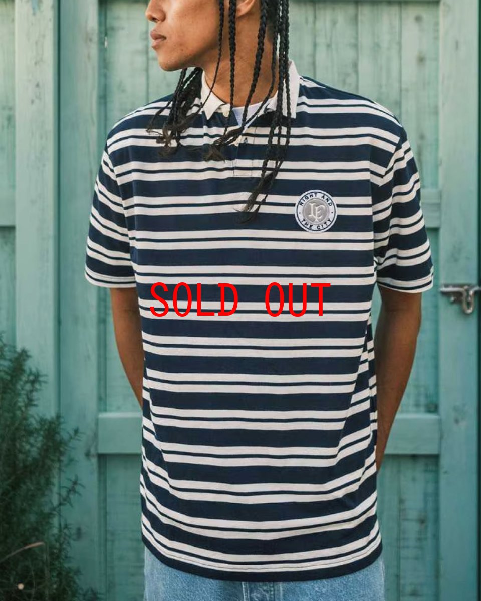 LFYT Athleisure Striped Polo Shirt Navy