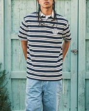 画像6: LFYT Athleisure Striped Polo Shirt Navy 半袖 ポロシャツ (6)