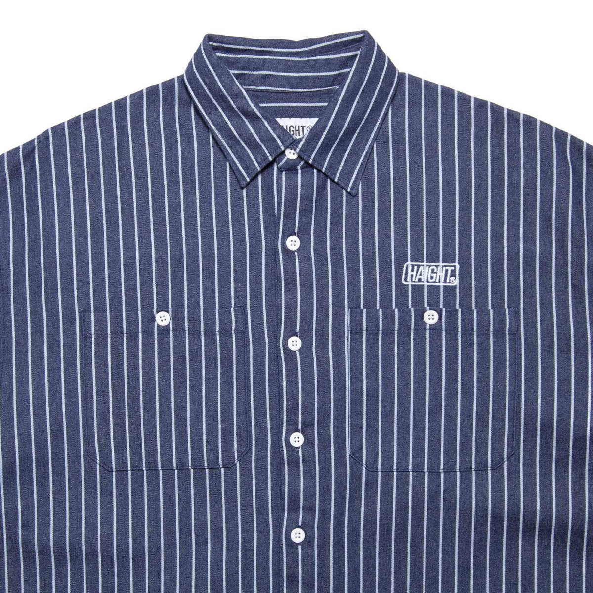 画像6: HAIGHT Stripe Denim Shirt ライトオンス デニム ストライプ シャツ (6)