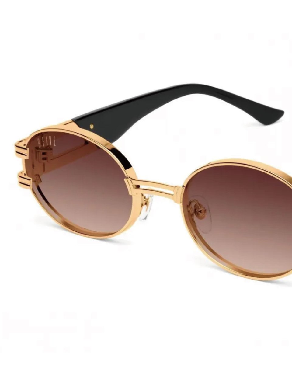 画像8: 9FIVE ST. James Black & 24K Gold Sunglasses Brown セントジェームス ブラック & 24K ゴールド サングラス 偏光レンズ (8)