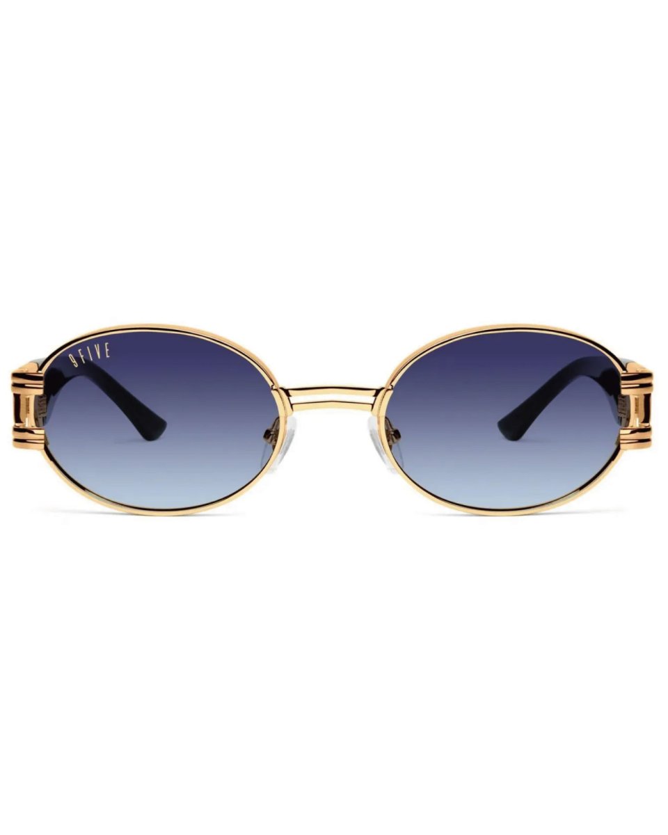 画像2: 9FIVE ST. James Black & 24K Gold Sunglasses Blue Gradation セントジェームス ブラック & 24K ゴールド サングラス 偏光レンズ (2)