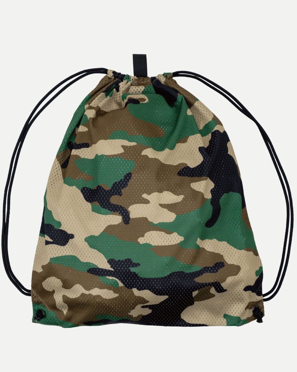 画像4: INTERBREED Digsport Gym Sack Woodland Camo メッシュ ジムサック ナップサック カモフラージュ バッグ (4)