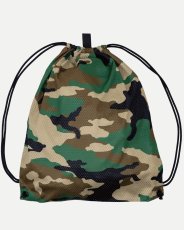 画像4: INTERBREED Digsport Gym Sack Woodland Camo メッシュ ジムサック ナップサック カモフラージュ バッグ (4)