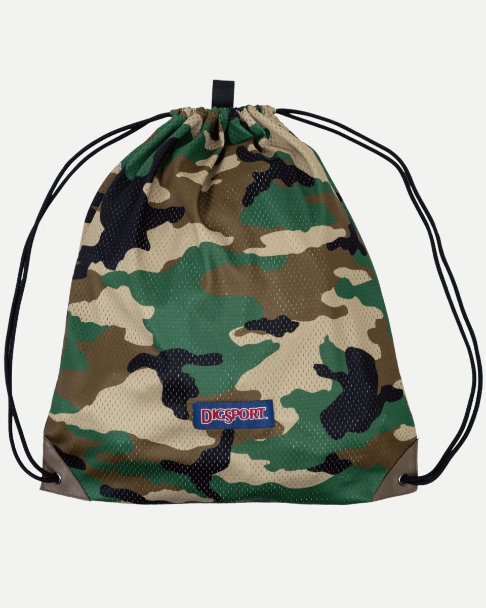 画像3: INTERBREED Digsport Gym Sack Woodland Camo メッシュ ジムサック ナップサック カモフラージュ バッグ (3)